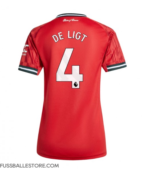 Günstige Manchester United Matthijs de Ligt #4 Heimtrikot Damen 2025-26 Kurzarm Günstige Manchester United Matthijs de Ligt #4 Heimtrikot Damen 2025-26 Kurzarm
